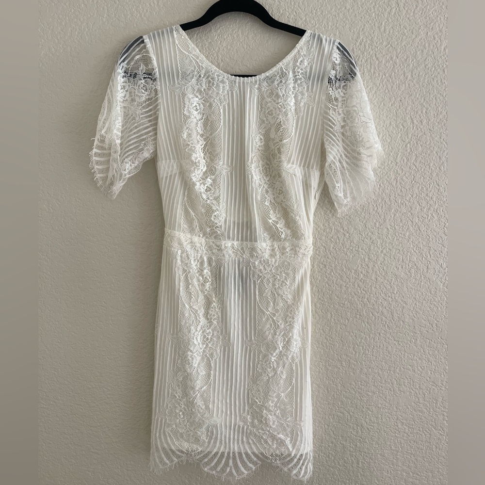 For Love & Lemons San Marcos Lace Mini Dress - Ivory